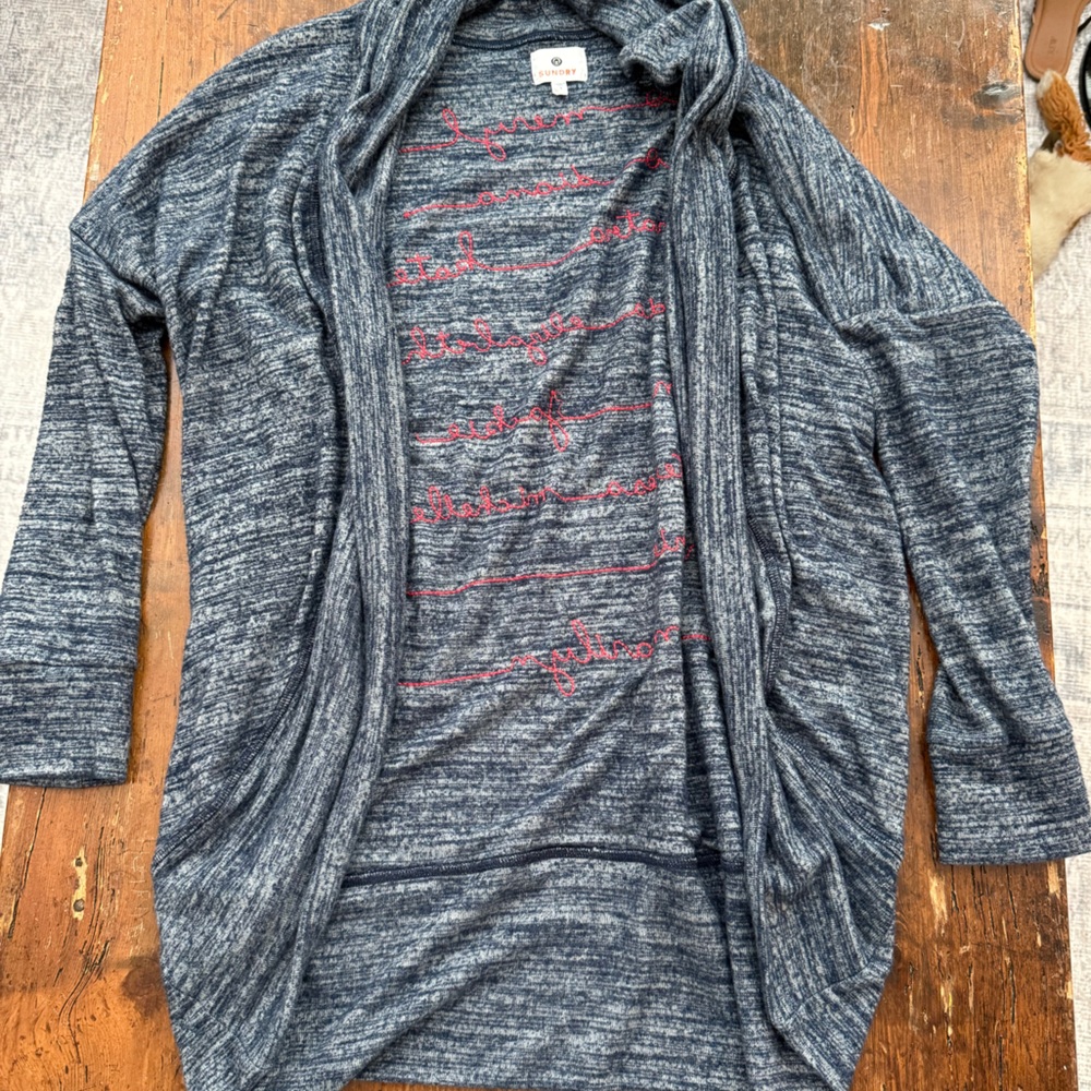 Sundry Heather Blue Open Cardigan